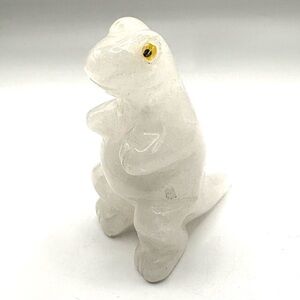 Milky Quartz Crystal Dinosaur Carving 2.5”